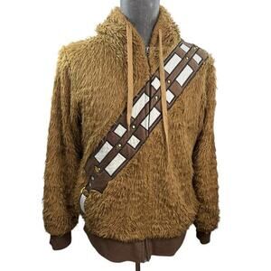 Star Wars Chewbacca Cosplay Costume Furry Hoodie‎ Faux Fur Jacket Men's Size S